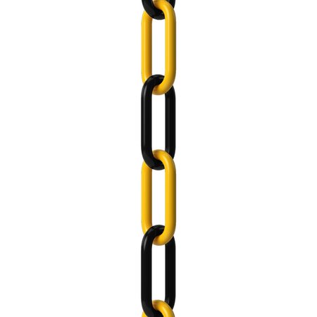 MONTOUR LINE Black and Yellow Plastic Chain, 2 In, 50 Ft. Long CH-CH-20-BY-50-BX